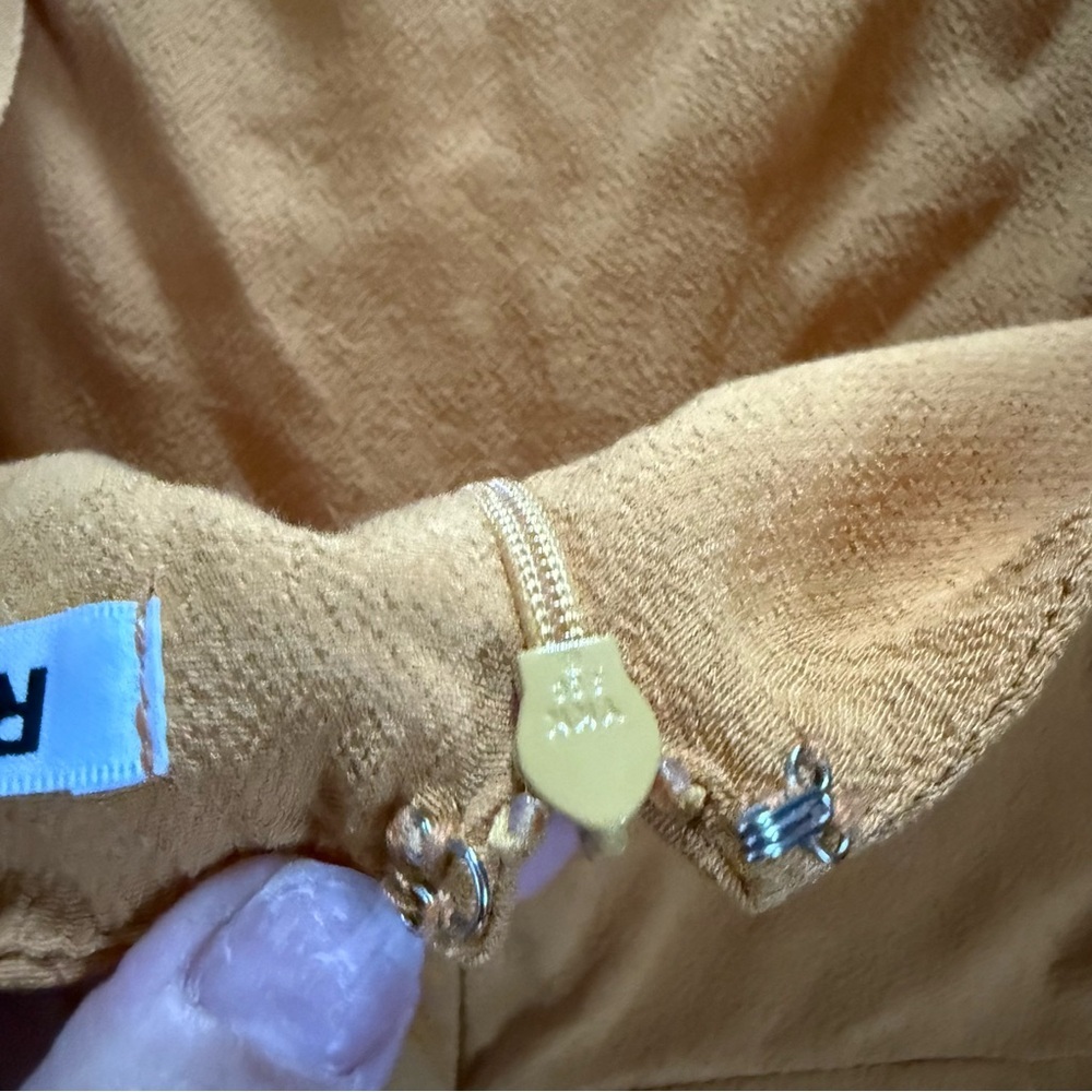 Reformation Satin Midi Dress • Size 4 • Marigold Yellow • Slit Midi - Picture 10 of 10